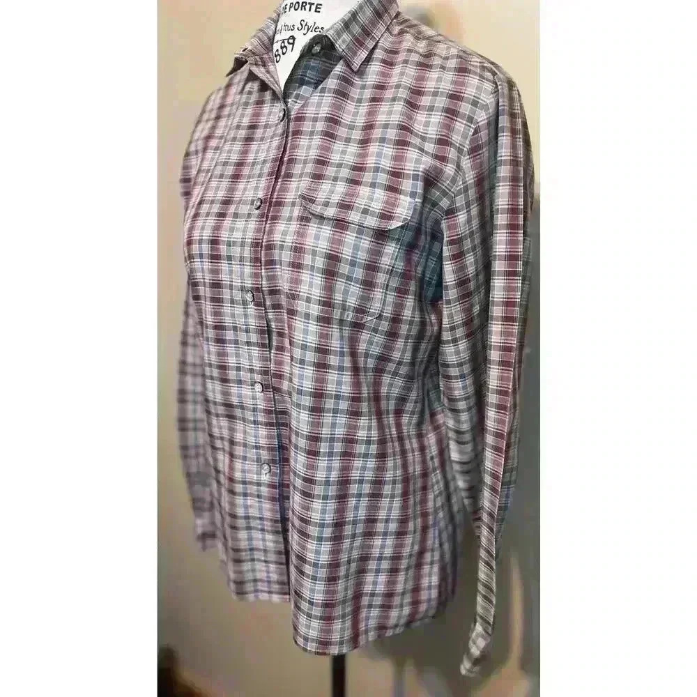 Vintage 1970s Levi Strauss Plaid Button Front Shirt. Women’s Size 12 Pink Blue - Picture 3 of 10